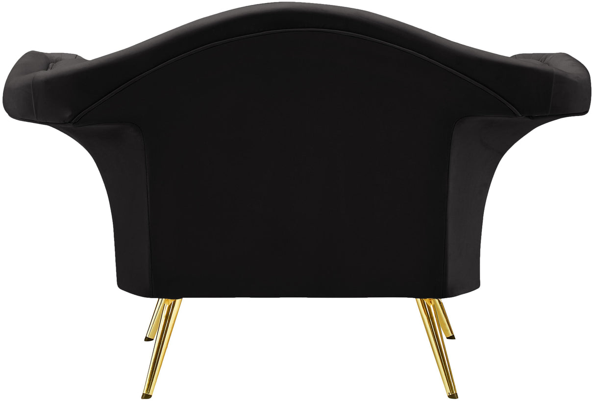 Lips Black Velvet Chair - galleria furniture outlet