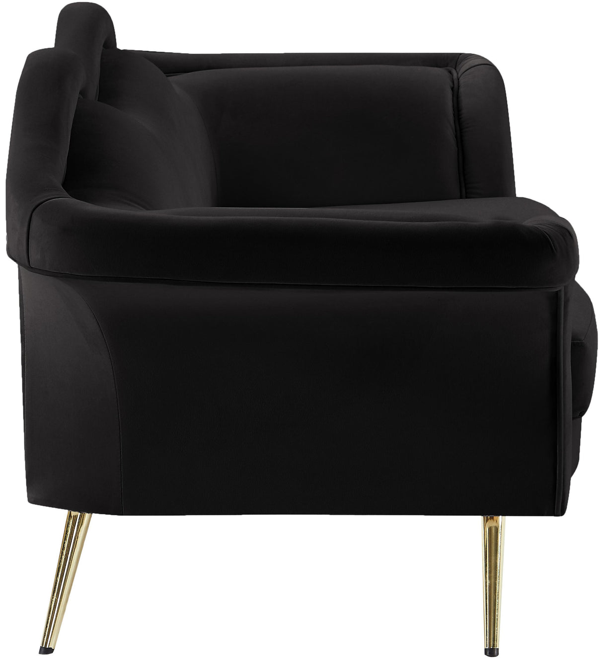 Lips Black Velvet Loveseat - galleria furniture outlet