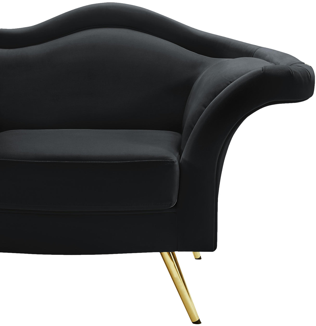 Lips Black Velvet Loveseat - galleria furniture outlet