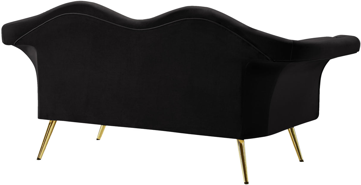Lips Black Velvet Loveseat - galleria furniture outlet