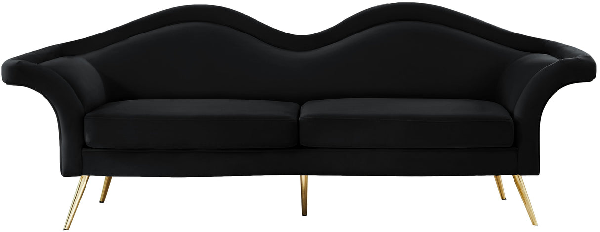 Lips Black Velvet Sofa - galleria furniture outlet