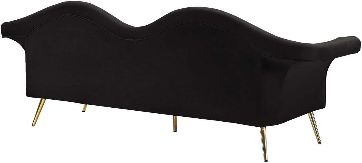 Lips Black Velvet Sofa - galleria furniture outlet