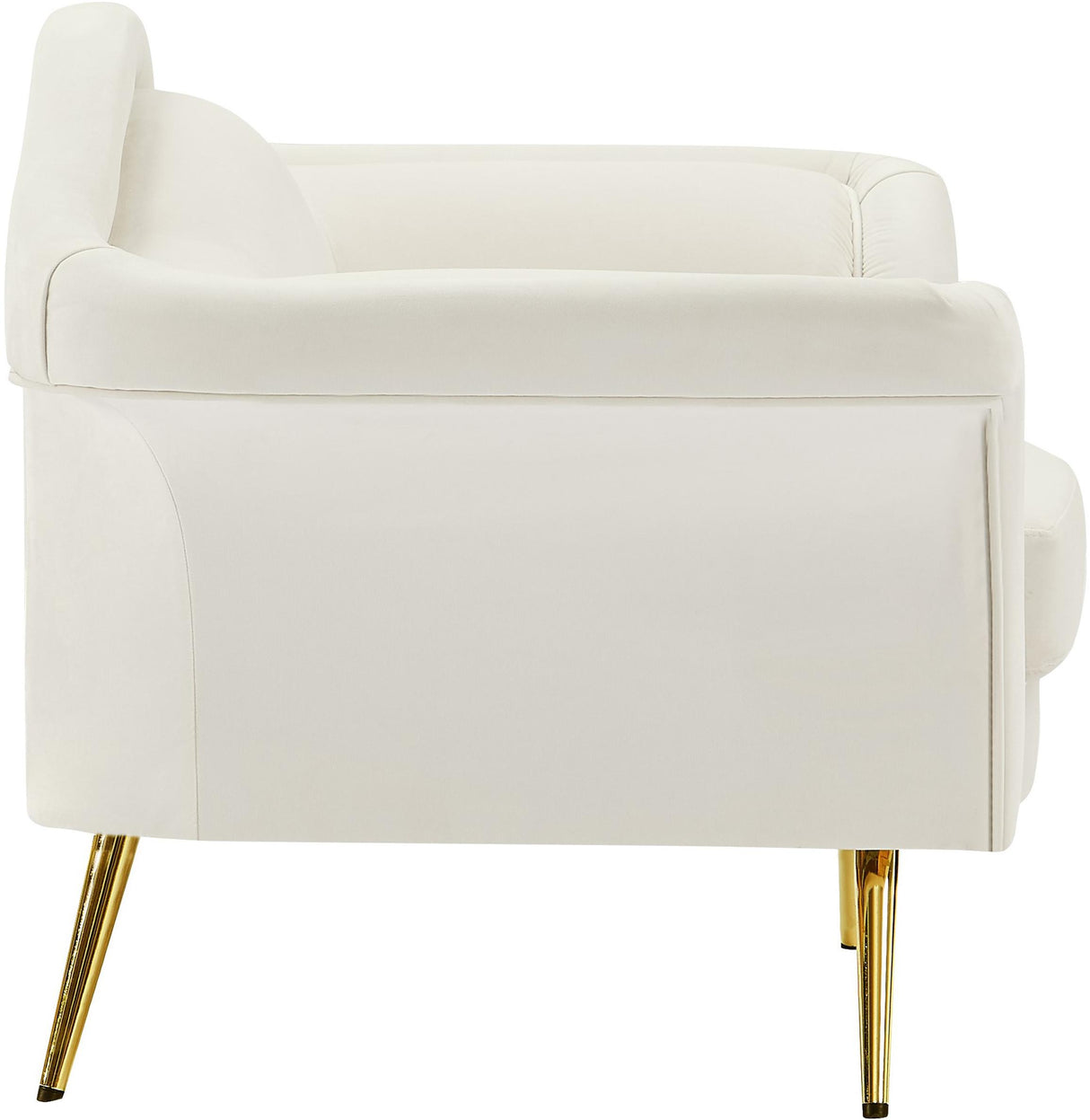 Lips Cream Velvet Chair - galleria furniture outlet