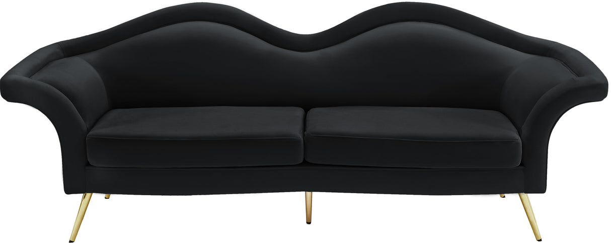 Lips Black Velvet Sofa - galleria furniture outlet