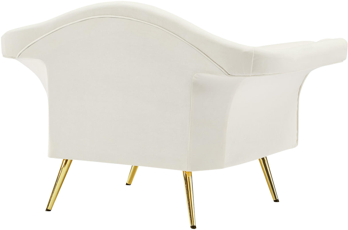 Lips Cream Velvet Chair - galleria furniture outlet