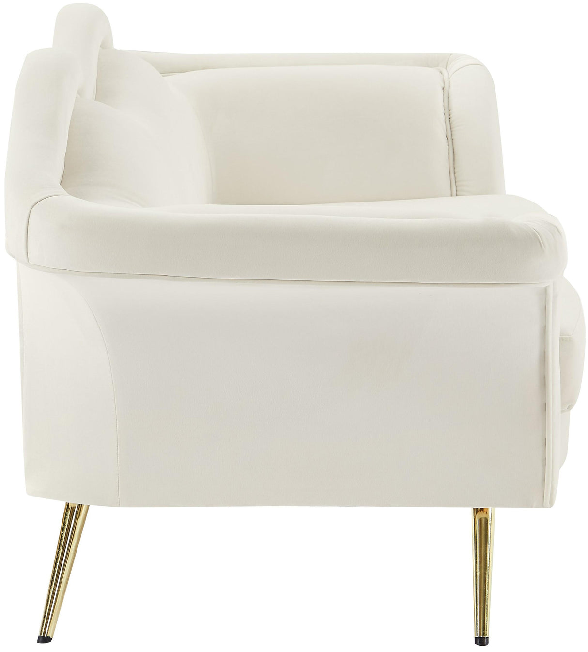 Lips Cream Velvet Loveseat - galleria furniture outlet