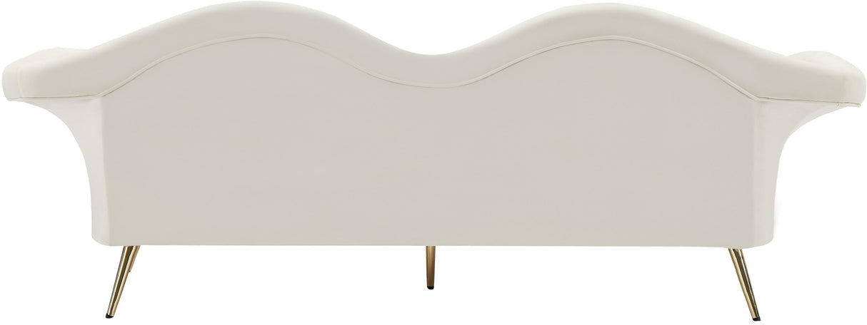 Lips Cream Velvet Sofa - galleria furniture outlet