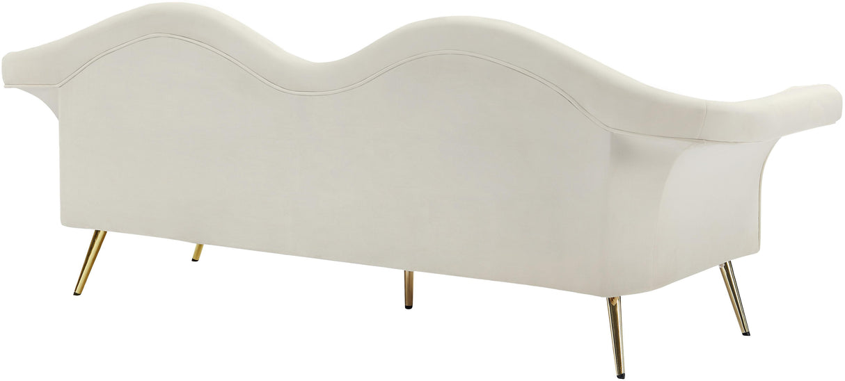 Lips Cream Velvet Sofa - galleria furniture outlet