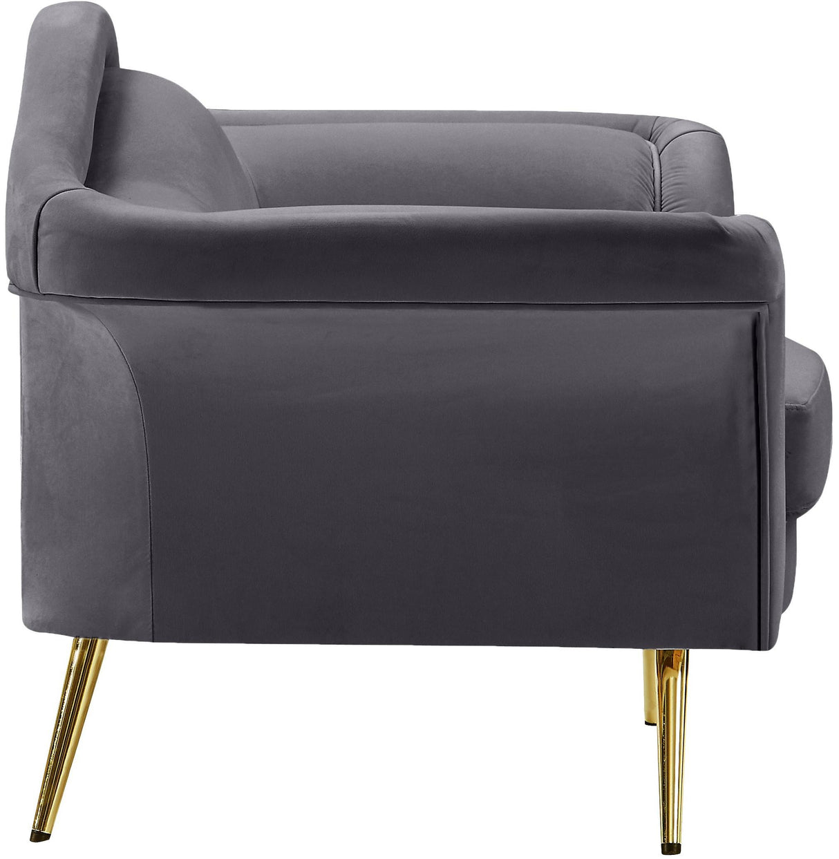 Lips Grey Velvet Chair - galleria furniture outlet