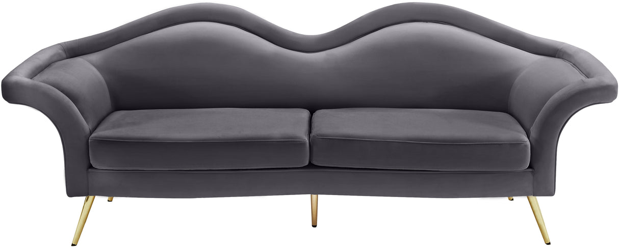 Lips Grey Velvet Sofa - galleria furniture outlet