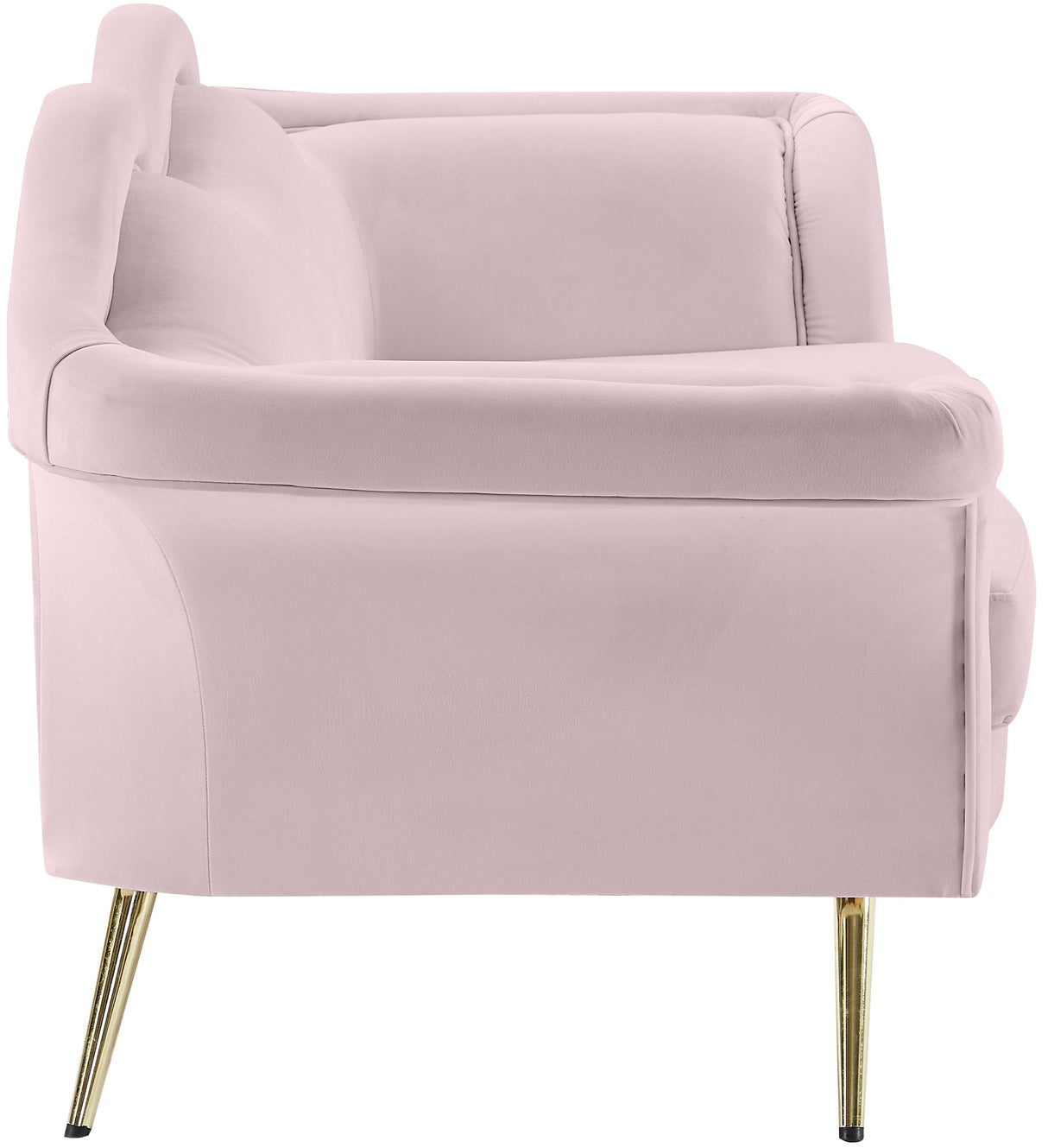 Lips Pink Velvet Loveseat - galleria furniture outlet