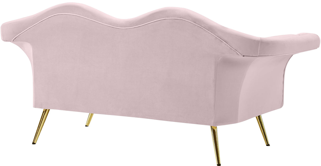 Lips Pink Velvet Loveseat - galleria furniture outlet