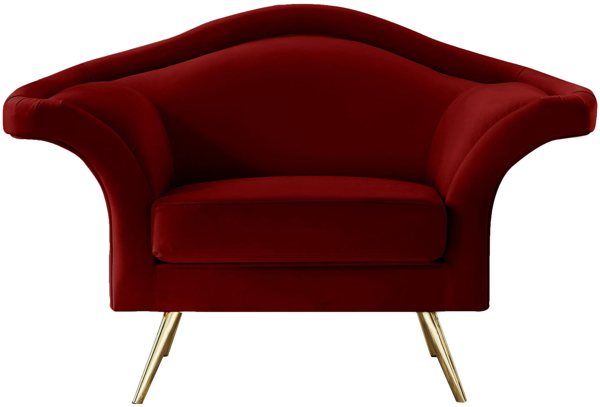 Lips Red Velvet Chair - galleria furniture outlet