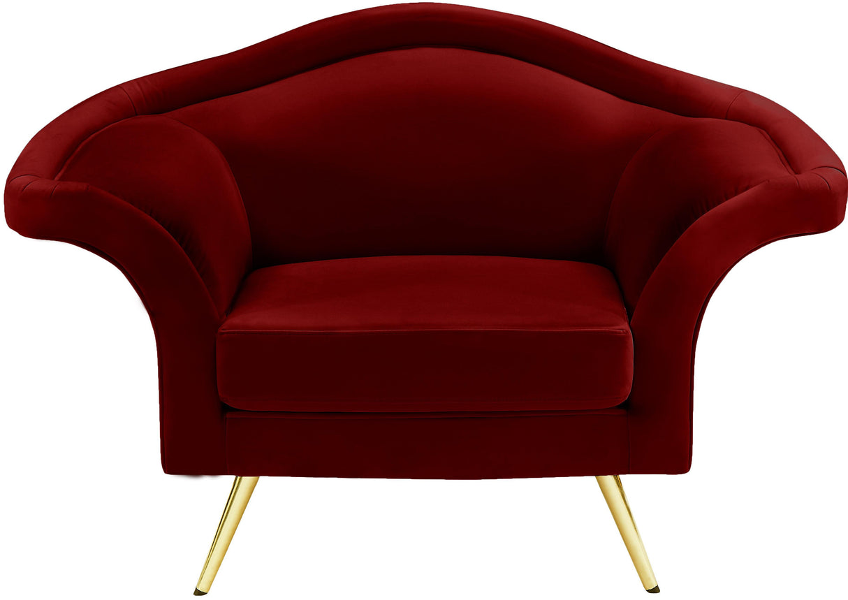 Lips Red Velvet Chair - galleria furniture outlet