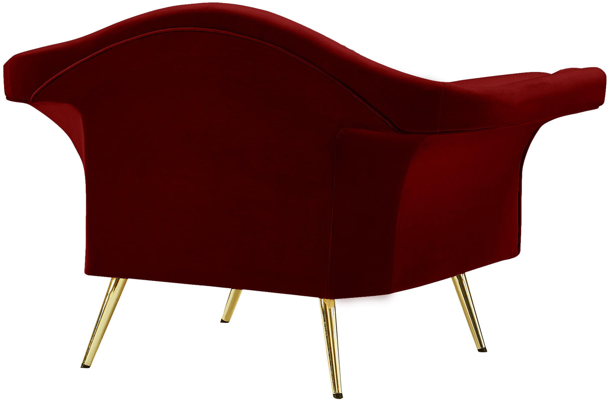 Lips Red Velvet Chair - galleria furniture outlet