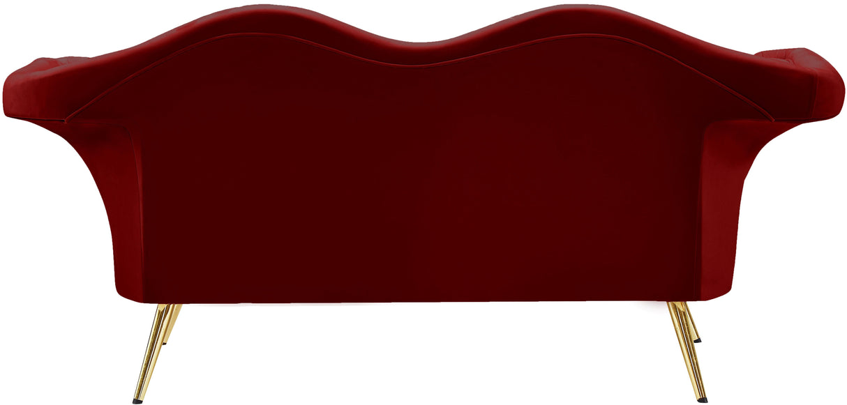 Lips Red Velvet Loveseat - galleria furniture outlet