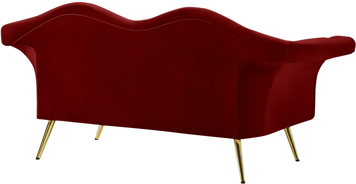 Lips Red Velvet Loveseat - galleria furniture outlet