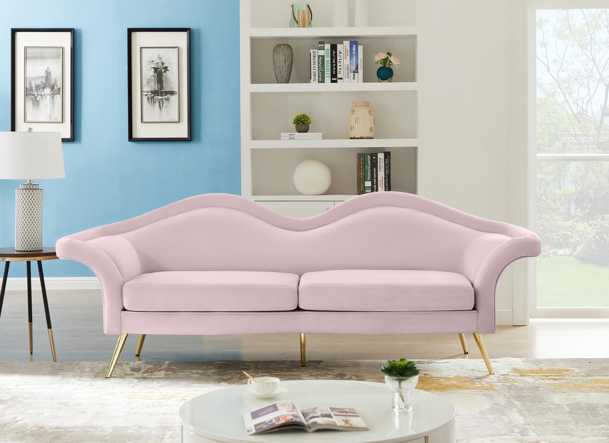 Lips Pink Velvet Sofa - galleria furniture outlet