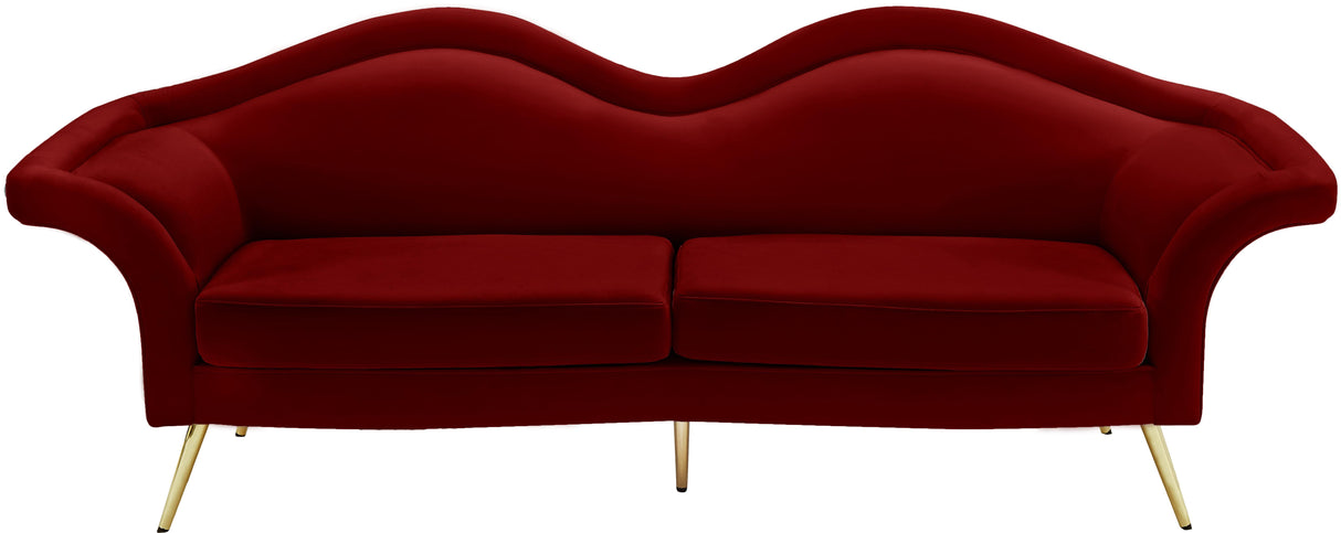 Lips Red Velvet Sofa - galleria furniture outlet
