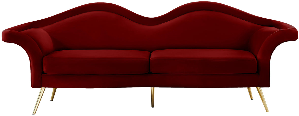 Lips Red Velvet Sofa - galleria furniture outlet
