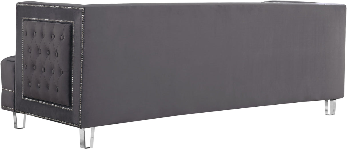 Lucas Grey Velvet Sofa - galleria furniture outlet