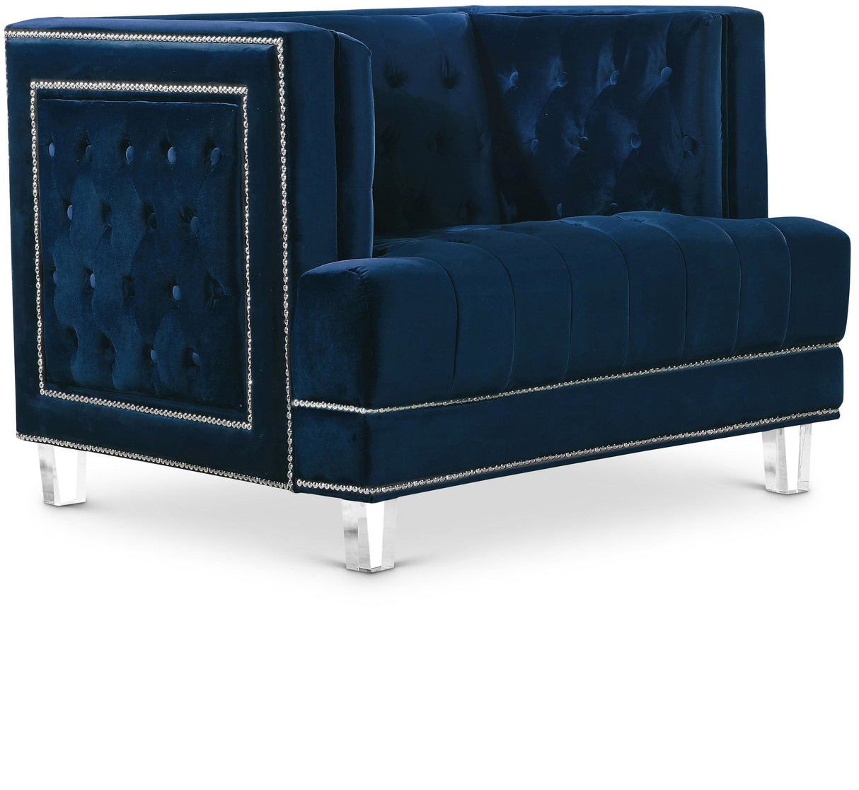 Lucas Navy Velvet Chair