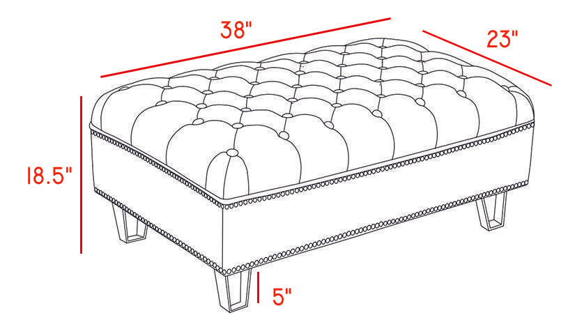 Lucas Navy Velvet Ottoman - galleria furniture outlet