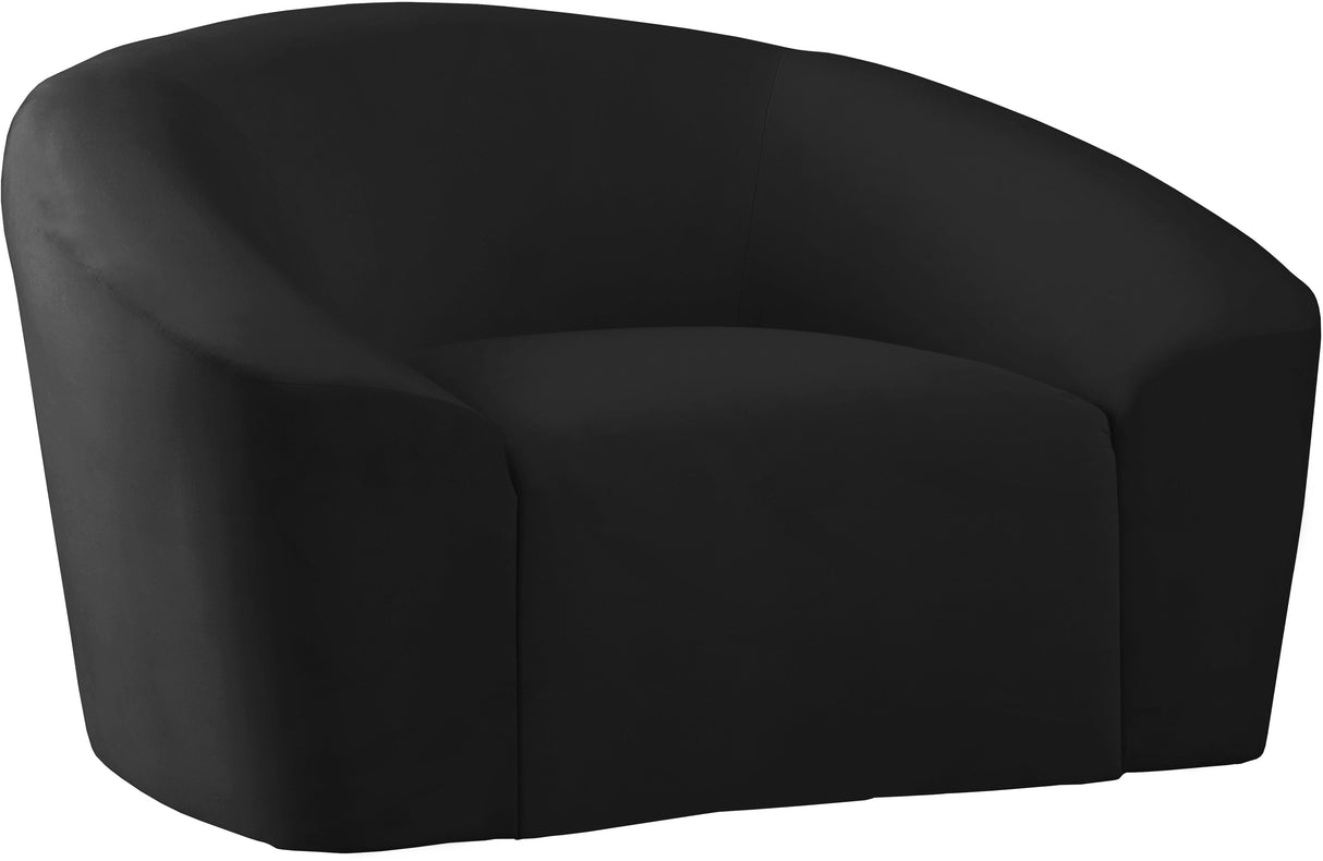 Riley Black Velvet Chair - galleria furniture outlet
