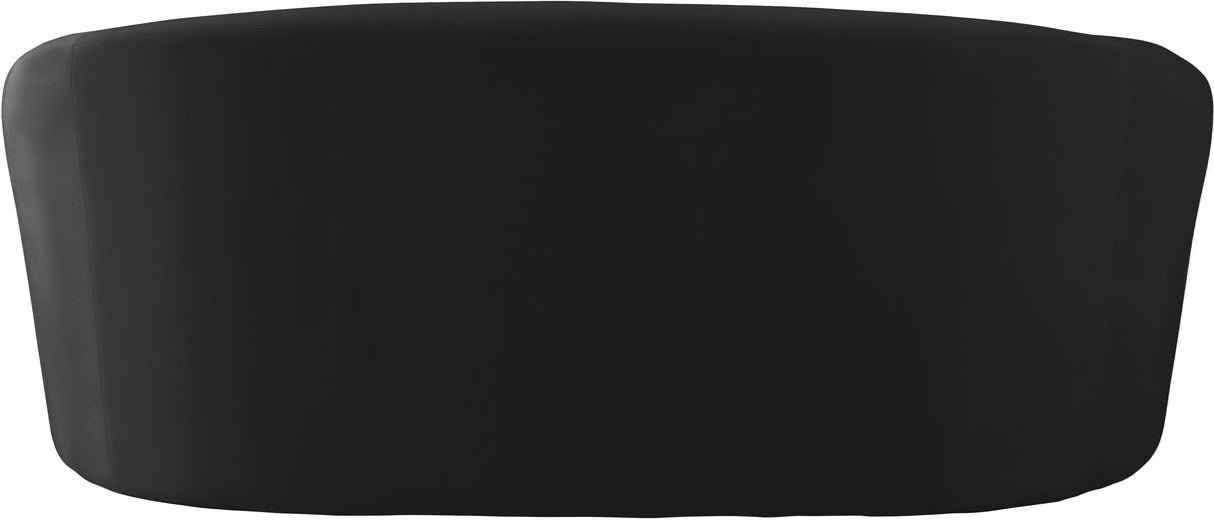 Riley Black Velvet Loveseat - galleria furniture outlet