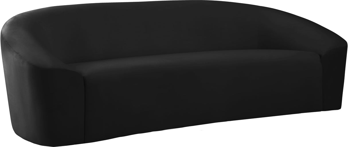 Riley Black Velvet Sofa - galleria furniture outlet