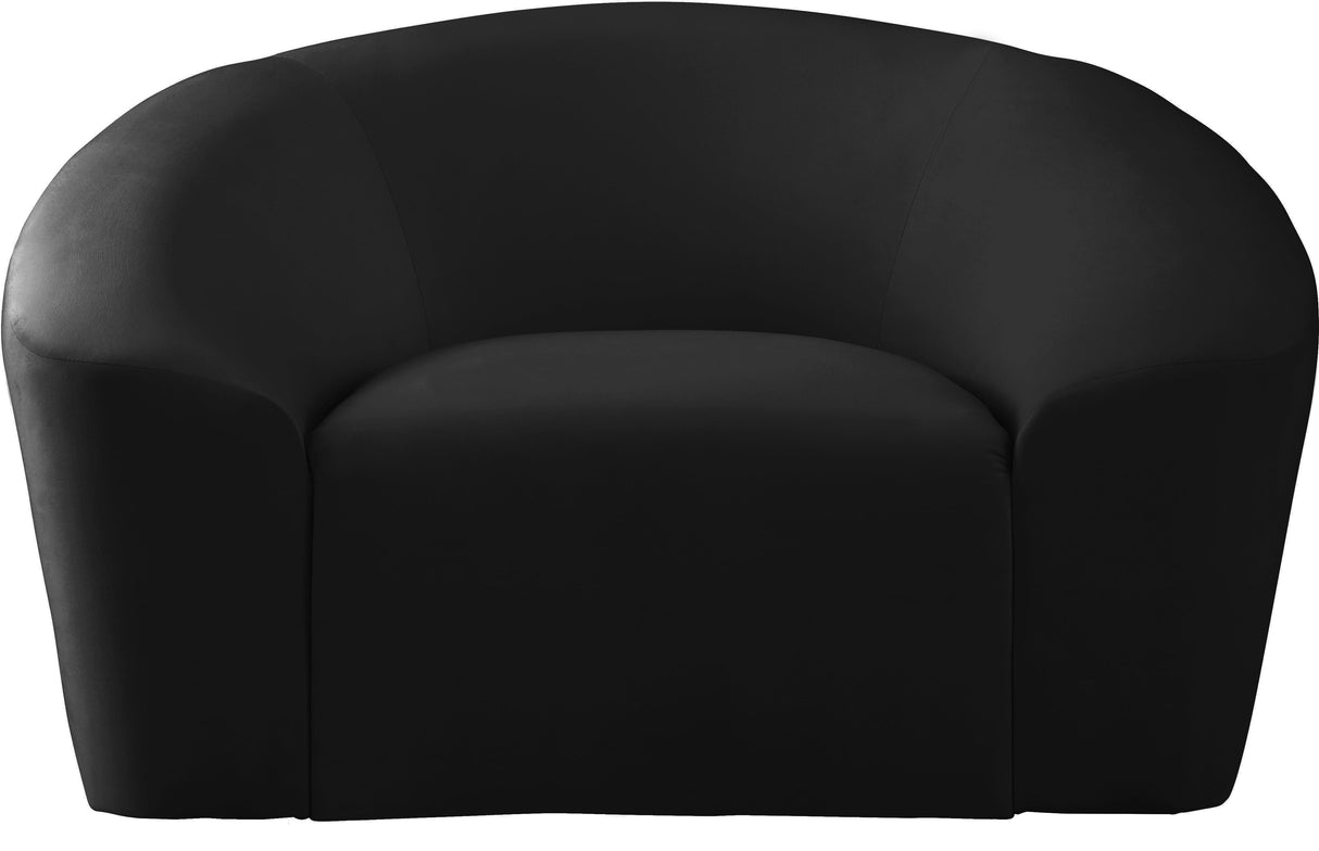 Riley Black Velvet Chair - galleria furniture outlet