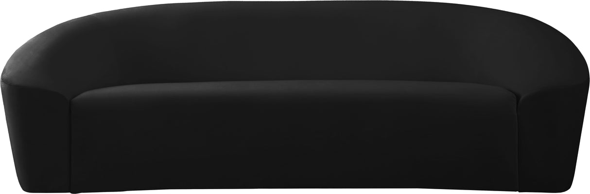 Riley Black Velvet Sofa - galleria furniture outlet