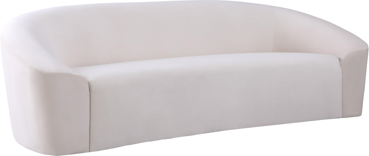 Riley Cream Velvet Sofa - galleria furniture outlet
