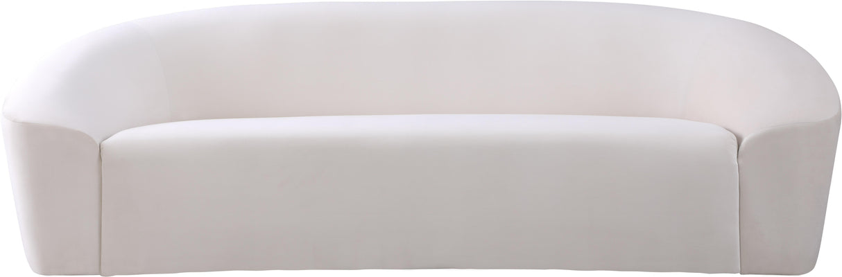 Riley Cream Velvet Sofa - galleria furniture outlet