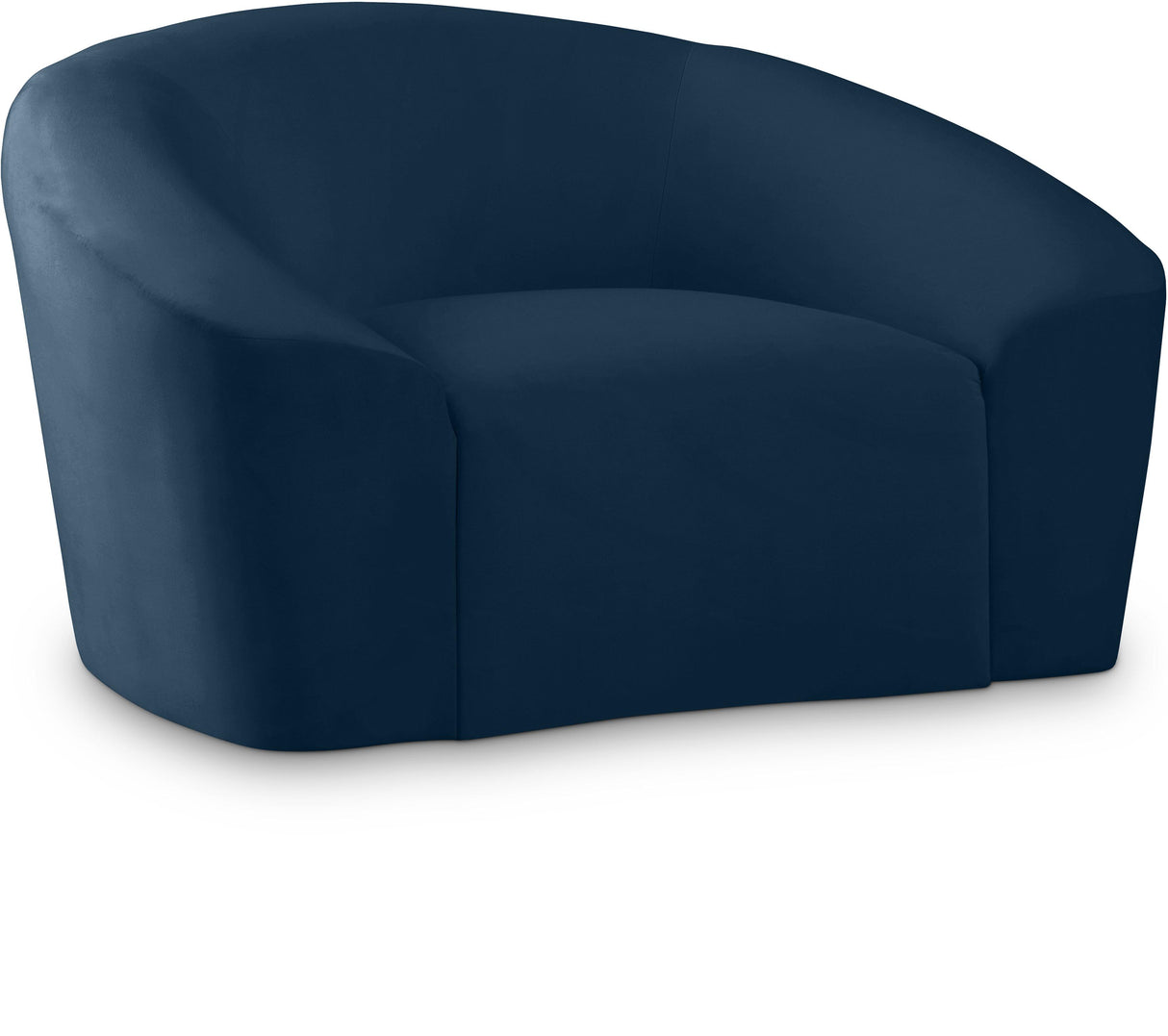 Riley Navy Velvet Chair - galleria furniture outlet
