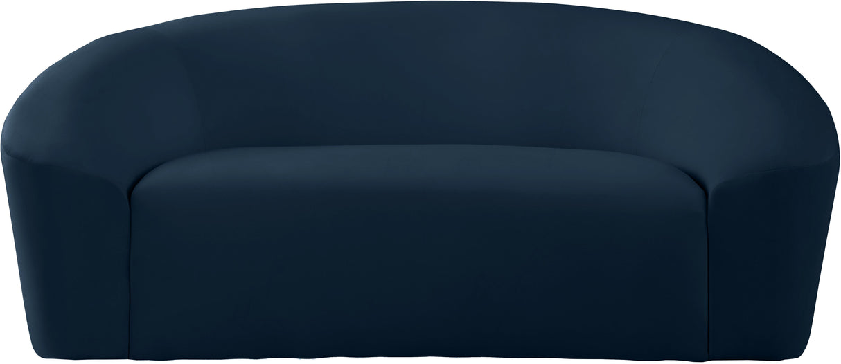 Riley Navy Velvet Loveseat - galleria furniture outlet