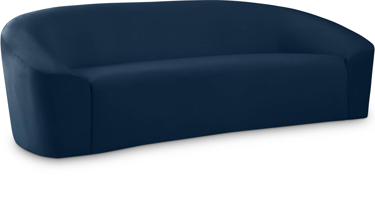 Riley Navy Velvet Sofa - galleria furniture outlet