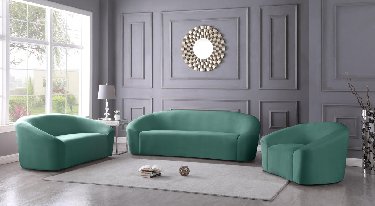 Riley Mint Velvet Sofa - galleria furniture outlet