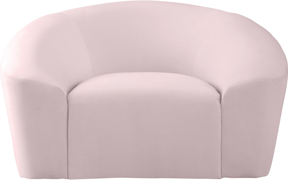 Riley Pink Velvet Chair - galleria furniture outlet