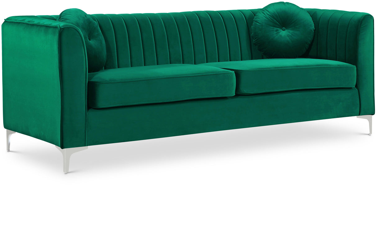 Isabelle Green Velvet Sofa - galleria furniture outlet