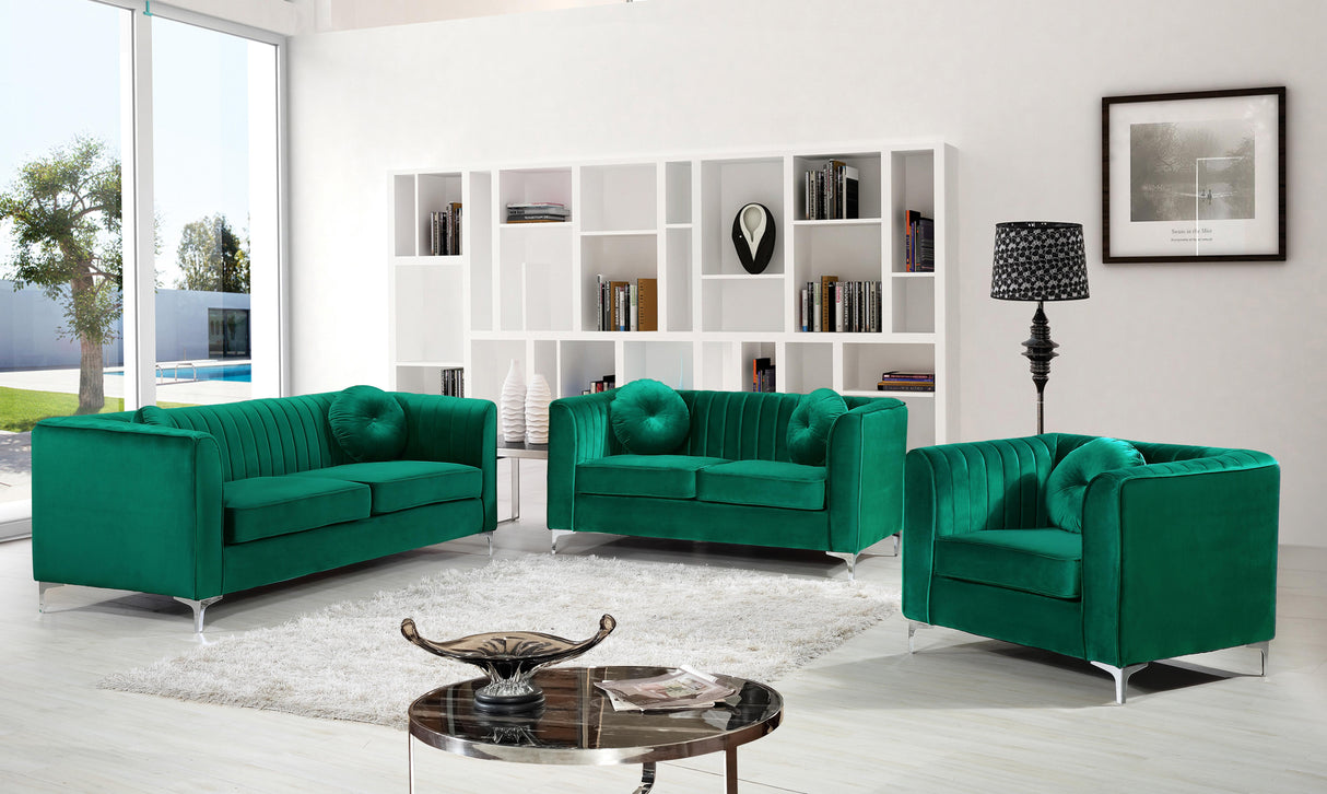 Isabelle Green Velvet Sofa - galleria furniture outlet