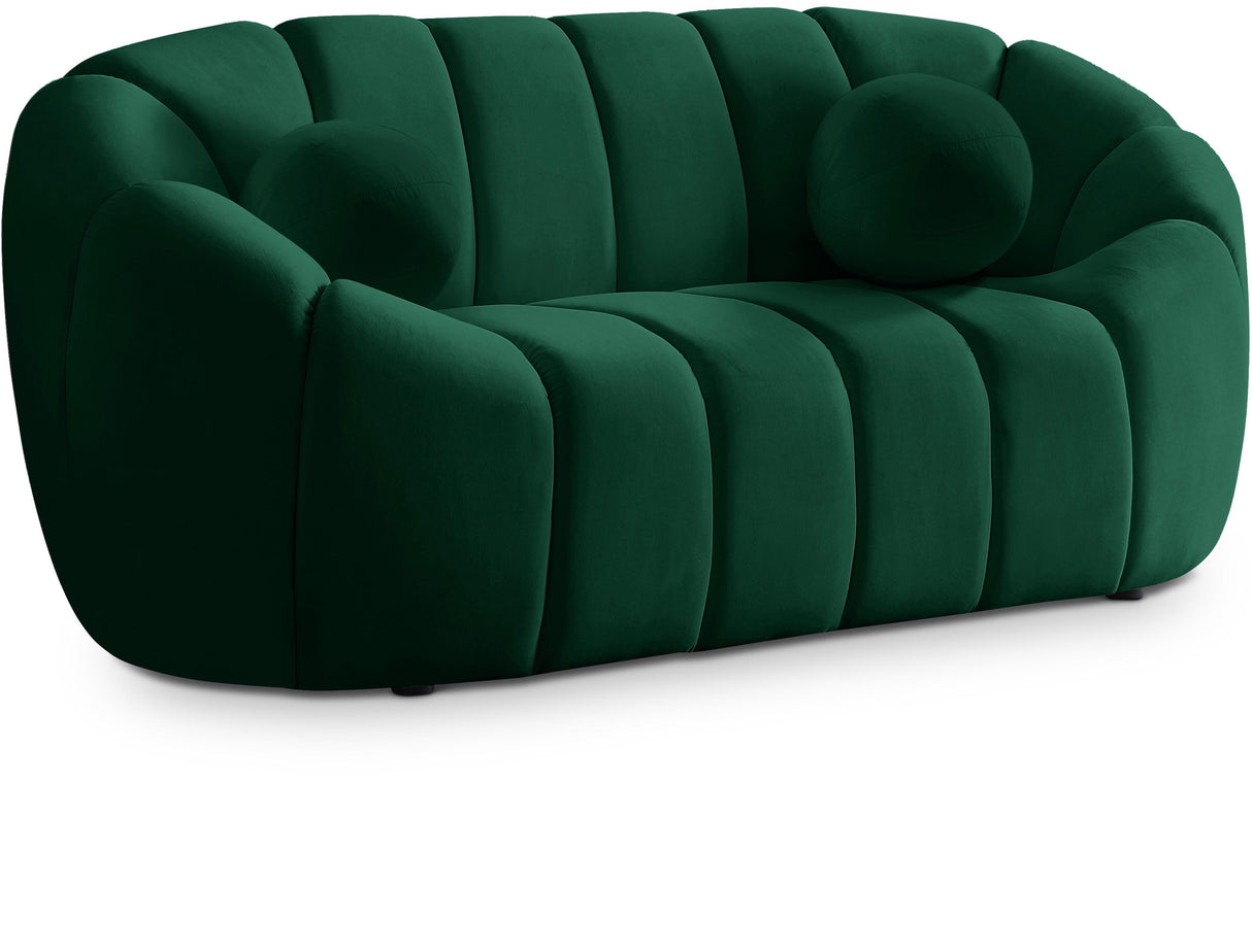 Elijah Green Velvet Loveseat