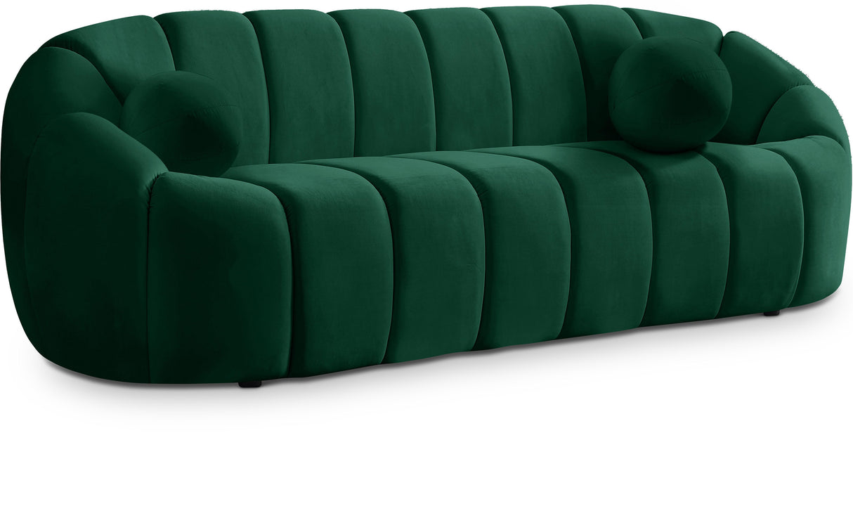 Elijah Green Velvet Sofa