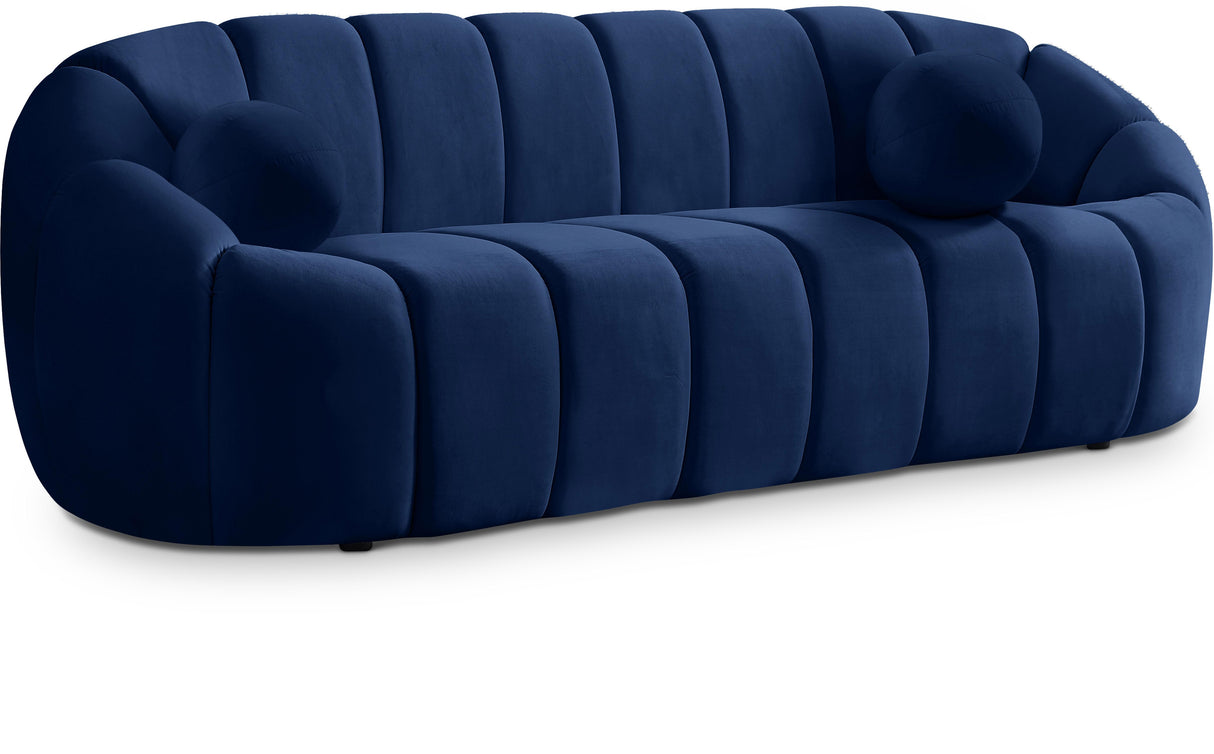 Elijah Navy Velvet Sofa