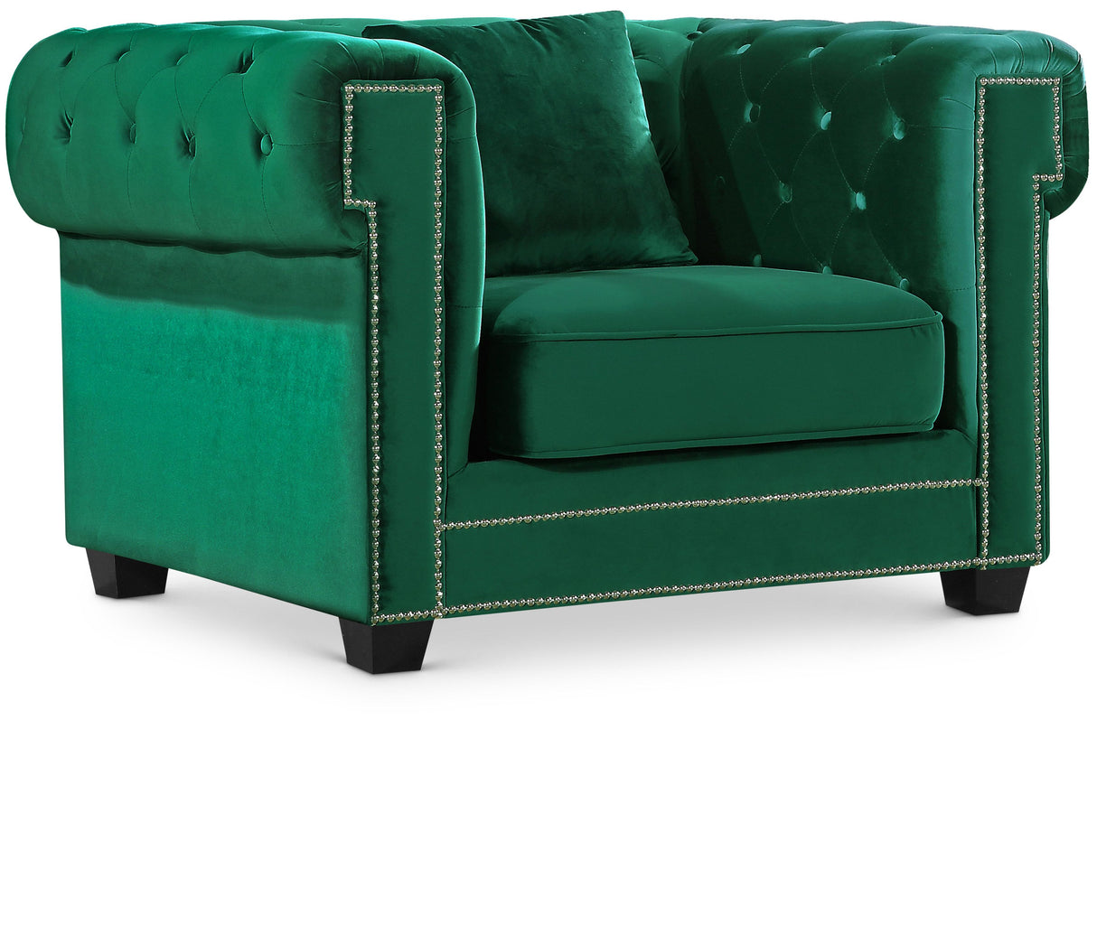 Bowery Green Velvet Chair - galleria furniture outlet