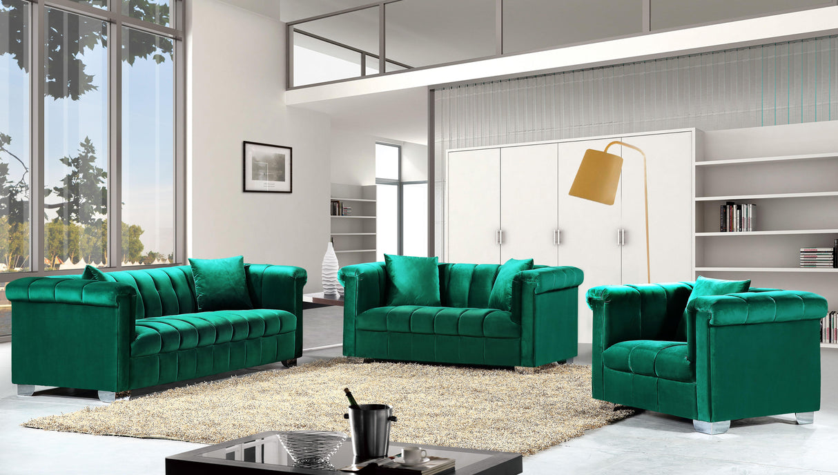 Kayla Green Velvet Loveseat - galleria furniture outlet