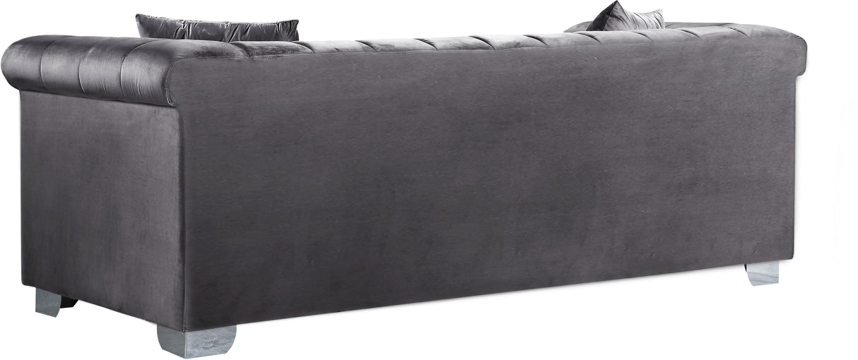 Kayla Grey Velvet Sofa - galleria furniture outlet