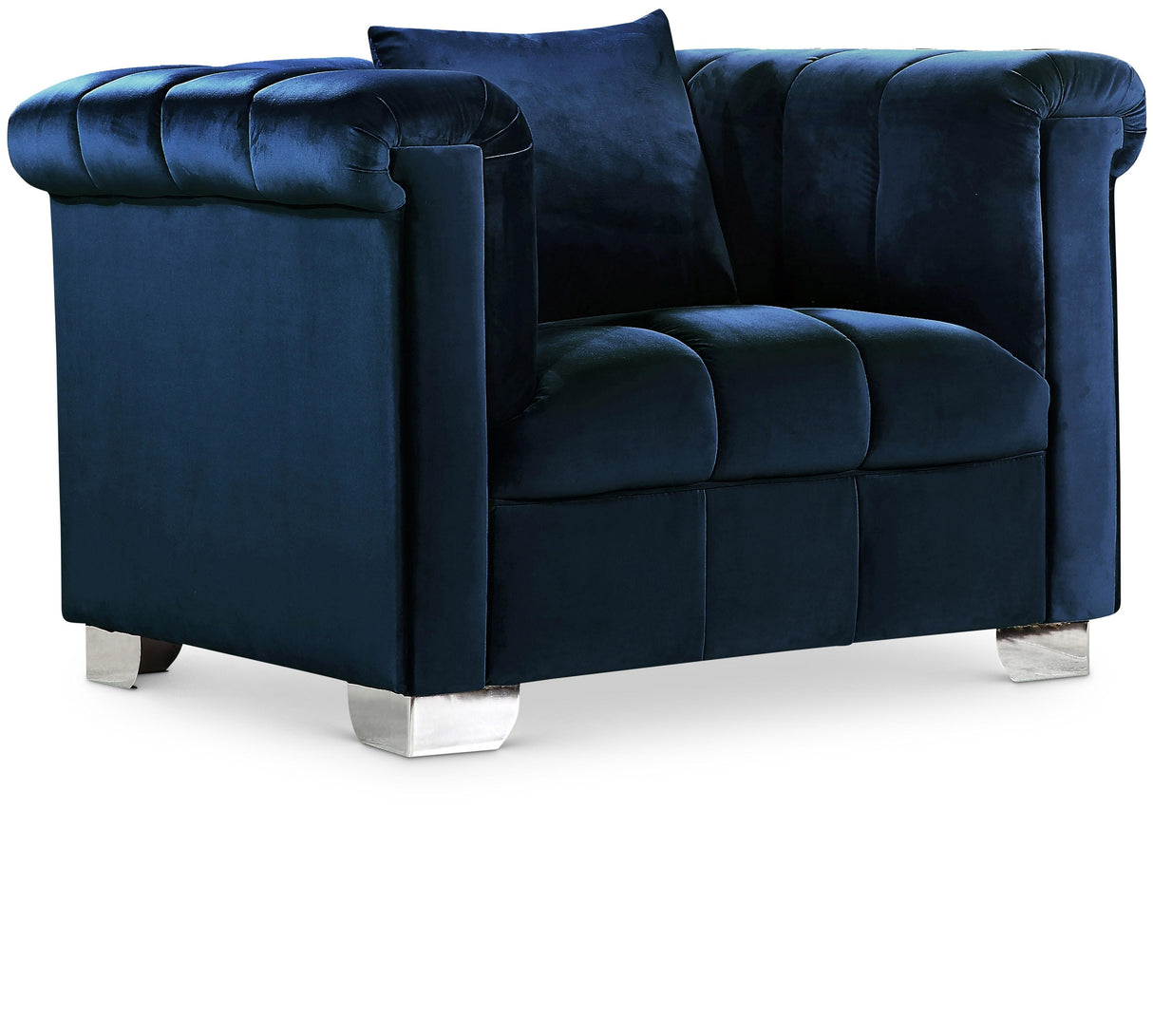 Kayla Navy Velvet Chair - galleria furniture outlet