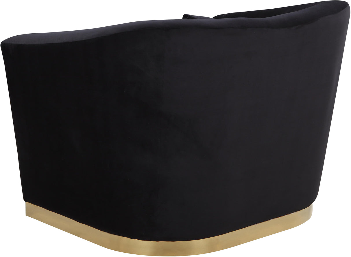 Arabella Black Velvet Chair - galleria furniture outlet