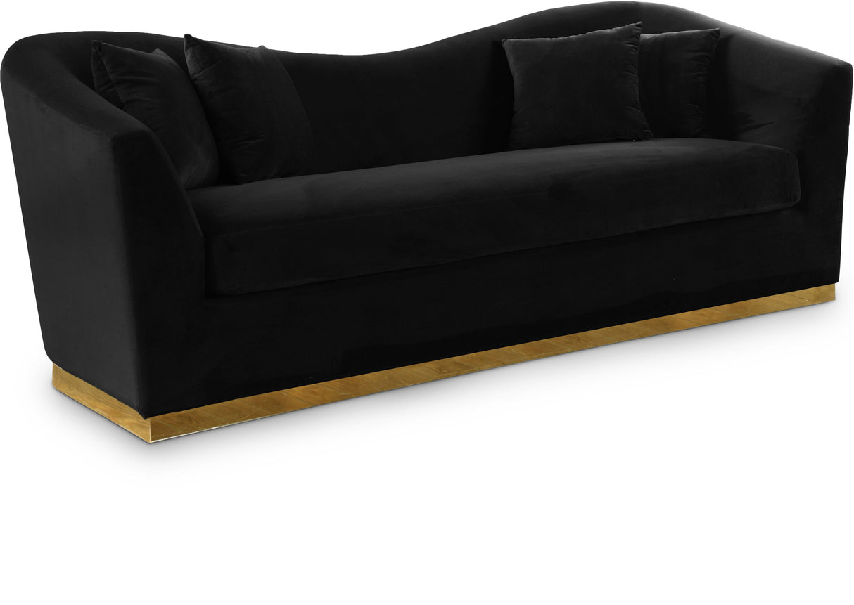 Arabella Black Velvet Sofa - galleria furniture outlet